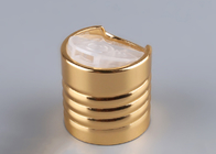 Casquillo cosmético de aluminio acanalado del top del disco de la plata del oro de las cápsulas