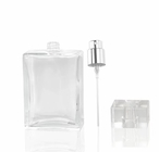 rociador de cristal de la bomba de la botella de perfume del cuadrado transparente 100ml